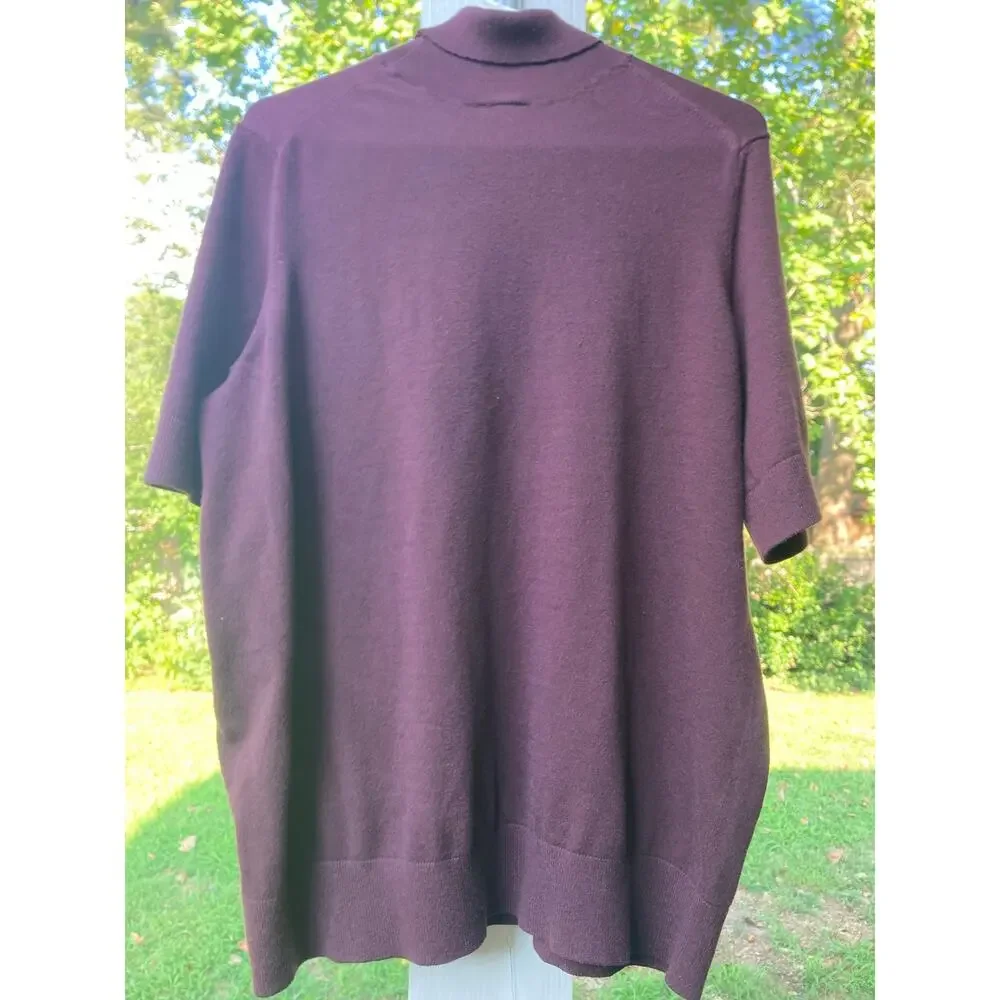 Torrid - Burgundy Modern Minimalist Classic Short Sleeve Sweater Turtleneck - 3